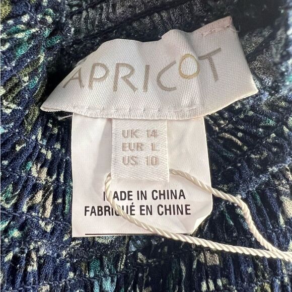 Apricot Paisley Ruffle Top Womens 10 Long Sleeve Pullover Blouse Boho Artsy - Picture 5 of 7